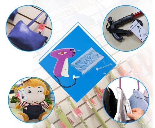 PAG 2 inch Standard Tagging Gun Fasteners Tag Barbs Attachments Price Tag Gun Refill for Clothing, 5000pcs, Transparent