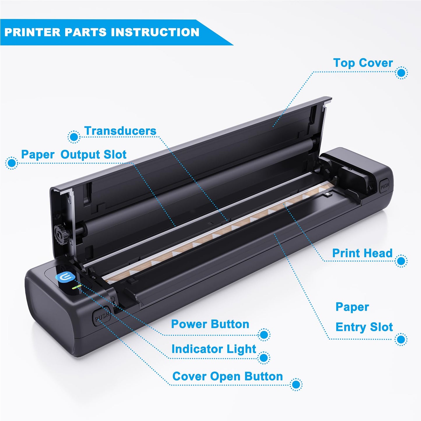 Emalla INKDOT Tattoo Stencil Printer, Bluetooth Thermal Printer Machine 203DPI High-Res Wireless Transfer Tattoo Machine Smart App Protable for Artists, iOS and Windows Tattoo Supplies