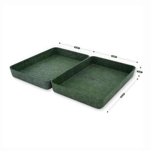 Welaxy 2-piece Office desk drawer organizer tray letter-size documents paper book file Folder Holder storage bins (Forest Green)