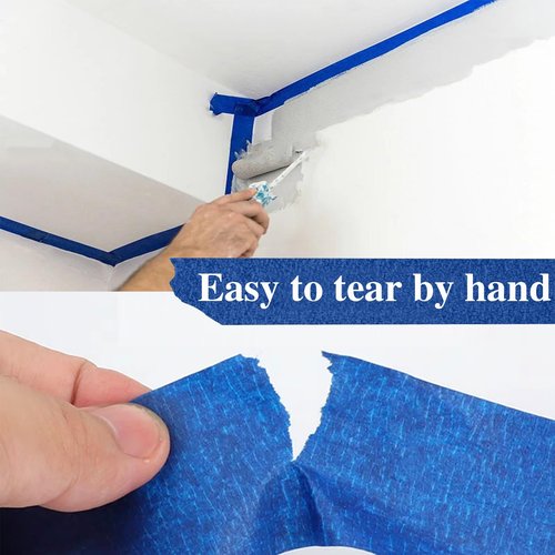 Frascati Painters Tape 1 Inch Wide, 16 Packs Blue Painters Tape for General Purpose Use, 1 Inch X 55 Yards X 16 Rolls, 880 Yards in Total