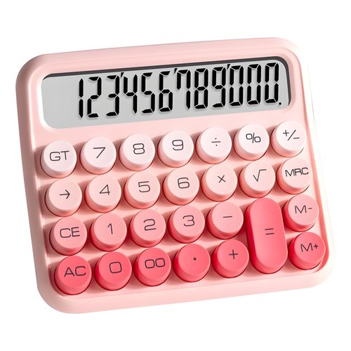 Pink Calculator 12-Digit Large LCD Display Calculator with Big Buttons, School, and Home Use,The Best Choice for Gifts