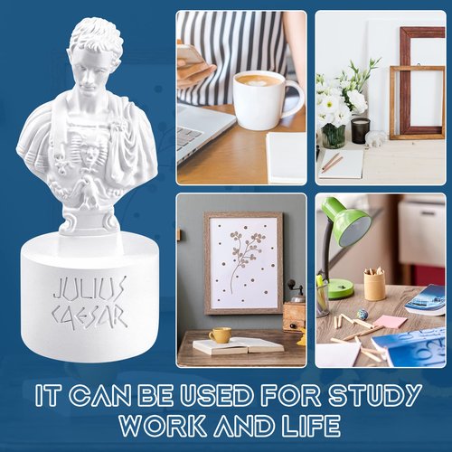 Jecery Ides of March Pencil Holder Julius Caesar Ides of March Pen and Pencil Holder Resin Julius Caesar Funny Bust Statue Pen for Desk Teacher Office Organizers Gift Decor