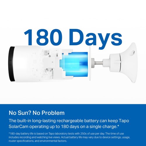 TP-Link 𝗧𝗮𝗽𝗼 SolarCam C402 Kit, Outdoor Battery Camera w/Solar Panel Base, Wireless, 1080P, Free Person/Vehicle Detection, SD/Cloud Storage, Color Night Vision, No Hub Needed, Works w/Alexa