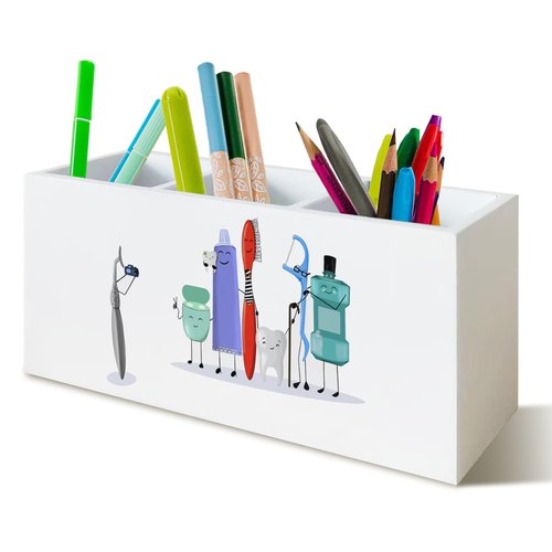 UNCDLV Dentist Pen Holder for Desk, Dentist Gifts, Tooth Pen Holder Tooth Dental Gifts for Women Men Dental HHygienist Must Haves Wooden Pen Pencil Holder Organizer for Dental Office Desk Decor