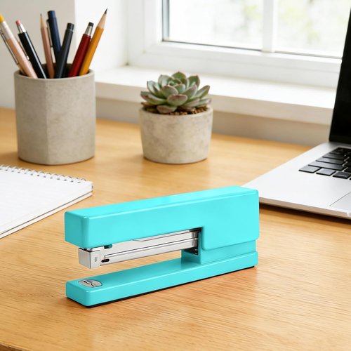 Office Desktop Stapler - 25 Sheet Capacity with Staple Remover | Non-Slip Design for Home & School - Green