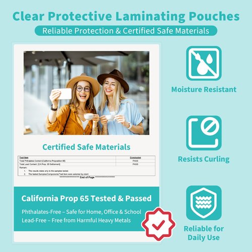 Binditek 50 Pack 10 Mil Thermal Laminating Pouches, 9x11.5 Inches Laminating Sheets, for Letter Size, Ultra Clear, Glossy, Hold 8.5x11 Inches, Heat Seal, School Office Supplies