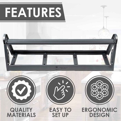 West Palm Brands Paper Roll Cutter, Holder & Dispenser for Butcher Freezer Craft Paper Rolls 24", Great Butcher, Wrapping, Crafting Paper or Vinyl Roll Holder - Free Standing or Wall Mounted