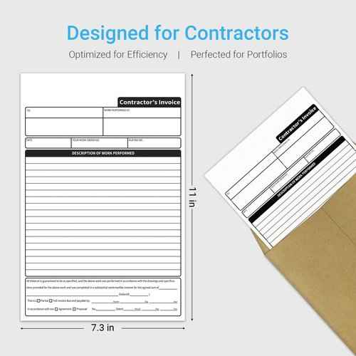 3 Pack Carbonless Contractor Invoice Receipt, 7.3 x 11 inches Estimate Book, 3-Part with Carbon Copies, 50 Sets with Backing Board for Small Business,Construction,Estimates & Handyman
