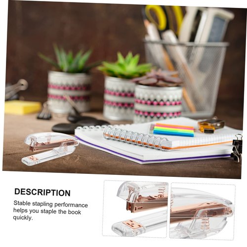 Holibanna 1Pc Transparent Stapler Simple Office Supply for Binding Lightweight Compact Book Binding Tool for School Home and Travel Elegant Design