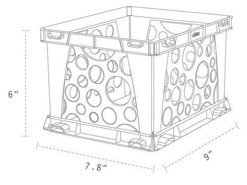 Storex Micro Crate, 6.75 x 5.8 x 4.8 Inches, Purple, 18-Pack (63105U18C)