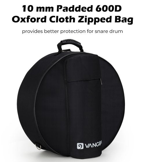 Vangoa Snare Drum, Marching School Band Student Snare Drum Kit Set 14" x 5.5" for Beginners Teens Adults Kids with 10mm Padding Carry Bag, 5A DrumSticks, Drum Key, Strap, Drum Mute Pad