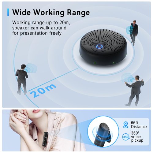 BALILA Conference Speaker and Microphone, 10 AI Mics 360° Voice Pick Up & Noise Reduction, USB Speakerphone for 10-15 People Conference Room, Compatible with Multi-Leading Platforms, Zoom, MS Team