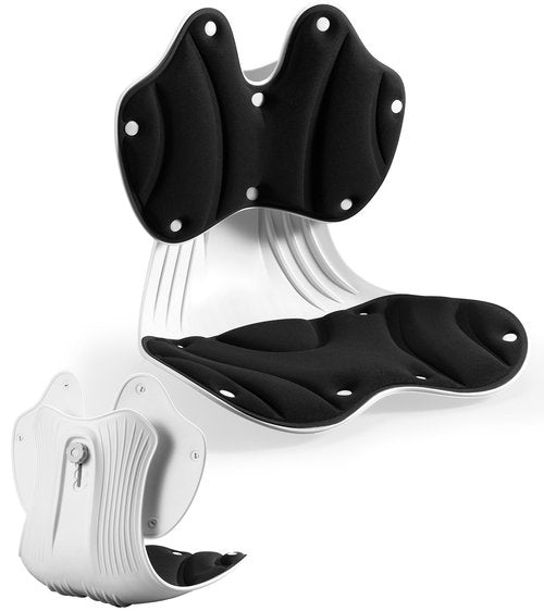 jiaao Adjustable Dynamic Back Support for Office Chair - Ergonomic Lumbar Support for Posture Corrector and Back Pain Relief - Fits Desk Chair, Gaming Seat, Car & Floor Sitting