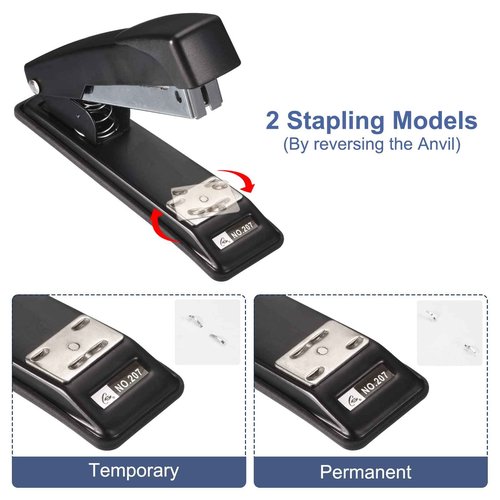 PATIKIL 10 Pieces Desktop Staplers with 6000 Staples, Standard Desk Staplers Office Stapler 25 Sheet Capacity(26/6) for Office, Home, Black