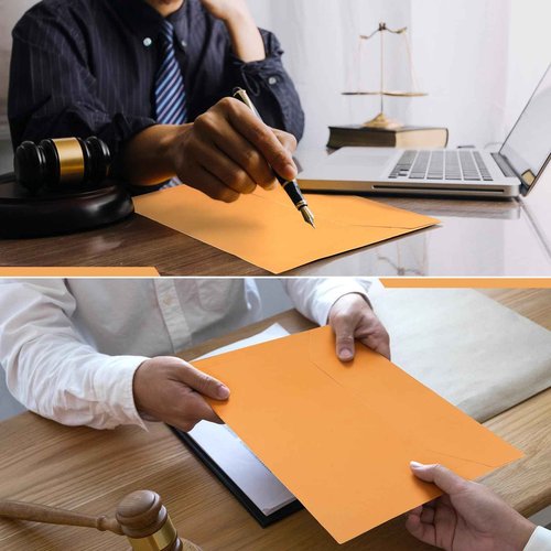 Sinload 80 Pack Legal File Envelope 10 x 15 Inch File Jackets Legal Size 40 lb Yellow Kraft for Mailing Documents