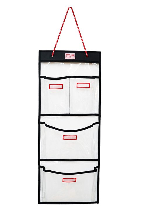 Rough Enough Locker Organizer Hanging Accessories Storage Organization with 4 Pockets for Work Door Gym Wall Clear PVC