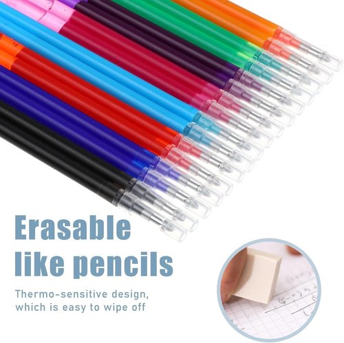 Erasable Gel Ink Pen Refills Compatible with Frixion Friction, 24-Pack 0.7mm, Fast Dry 8 Colors