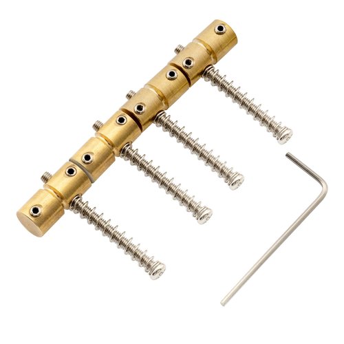 Musiclily Pro 19mm Brass Bass Bridge Saddles for 4 String PB Precision Bass JB Jazz Bass Guitar (Set of 4)