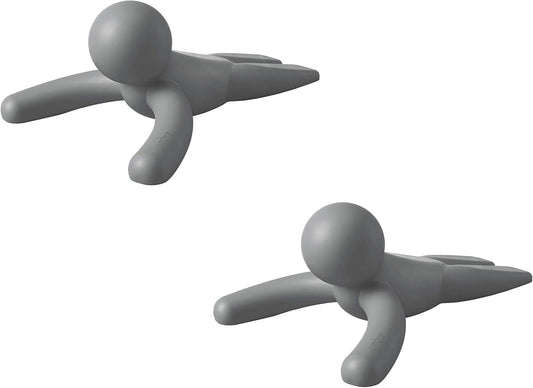 Umbra Buddy Door Stop - Heavy-Duty, Flexible Design with Soft-Touch Finish - Grey, 2-Pack
