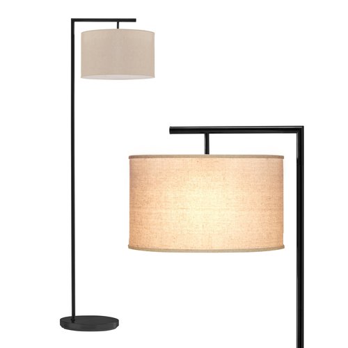 Brightech Montage Modern Floor lamp, LED Floor Lamp for Living Rooms & Offices - Tall Standing Lamp for Bedroom Reading - Corner Pole Lamp for Contemporary Home Decor - Black