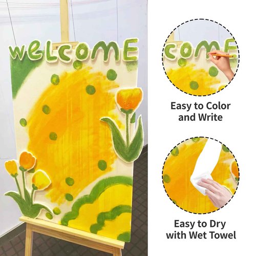 Zzrywuty 10 Pack Large Foam Boards 24" x 36", 5mm Thickness Styrofoam Foam Core Board for Crafts, White Poster Board Vision Board Presentation Board Mat Board