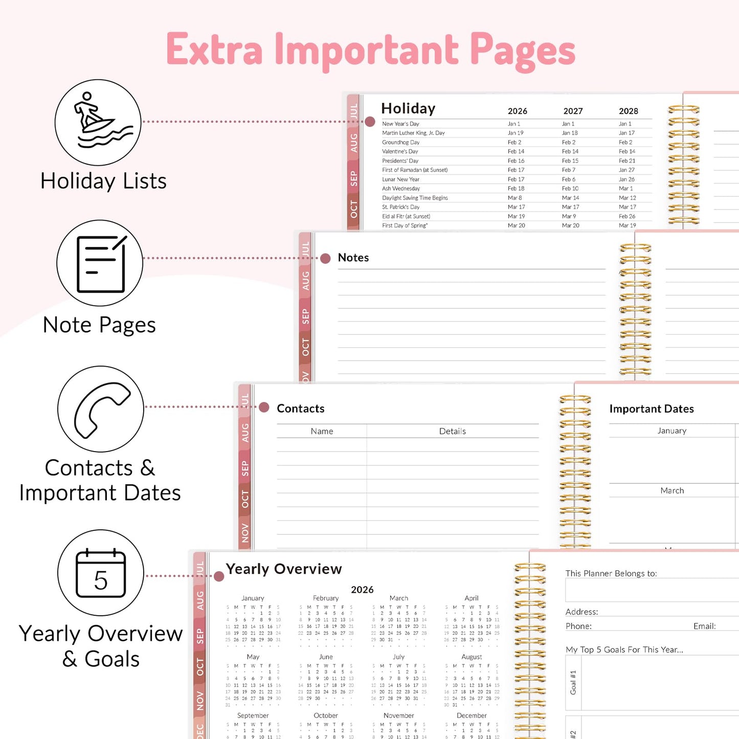 Teacher Planner 2026-2027, Forvencer Academic Planner 2026-2027, Jul 2026 - Jun 2027, 8.5"x11", Weekly & Monthly Planning Book with 7 Periods, School Agenda for Teacher Student Homeschool, A4, Beige