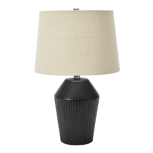 Creative Co-Op Round Stoneware Desk Lamp