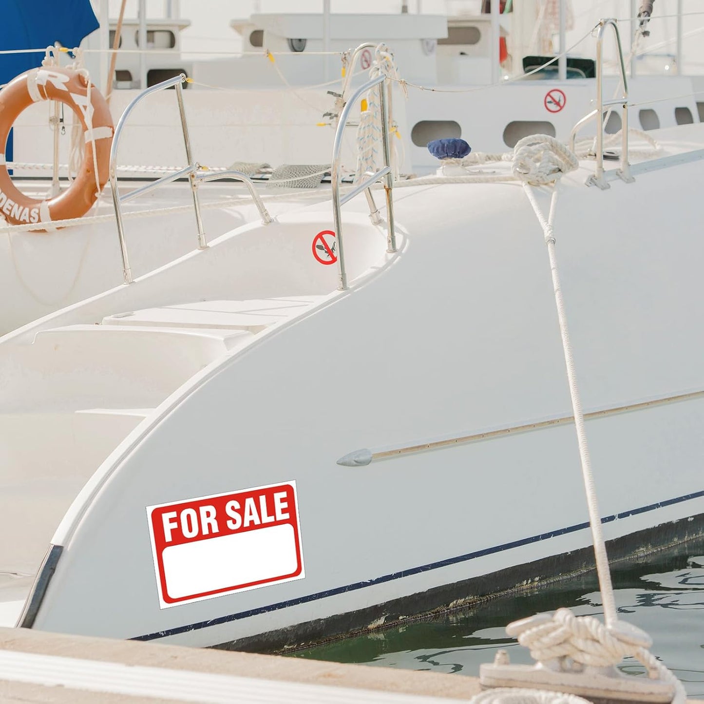 4 Pack Car For Sale Signs - 12"x8" Self-Adhesive PVC Decals for Vehicles, Boats & Garage Doors