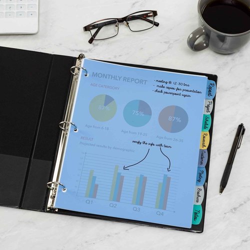 Avery Big Tab Write & Erase Durable Plastic Dividers for 3 Ring Binders, 8-Tab Sets, Pastel Multicolor, 24 Sets, 192 Divider Tabs (16171)
