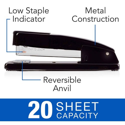 Swingline Stapler, Commercial Desktop Staplers, 20 Sheet Capacity, Black, 12 Pack (S7044401CS)