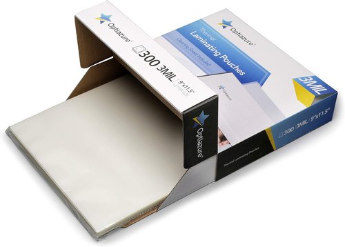 Optiazure Thermal Laminating Pouches - Clear 9"x11.5" | 3mil Thickness, 300 Pack for Letter Size Documents