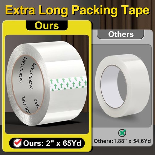 Clear Packing Tape | Heavy Duty 2 Inch x 65 Yards - 36 Rolls for Shipping, Moving & Storage