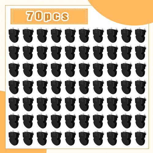 COMNICO 70Pcs Cubicle Clips, Fabric Partition Panel Wall Clip Messages Hooks Office Desk Accessories Holds Notes Memos Messages Photos (Black)