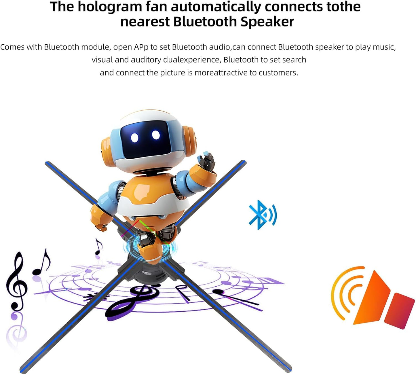 3DHologramFan 22-Inch 3D Holographic Fan - WiFi & Bluetooth, 672 HD LEDs, 2000 cd/m² Brightness