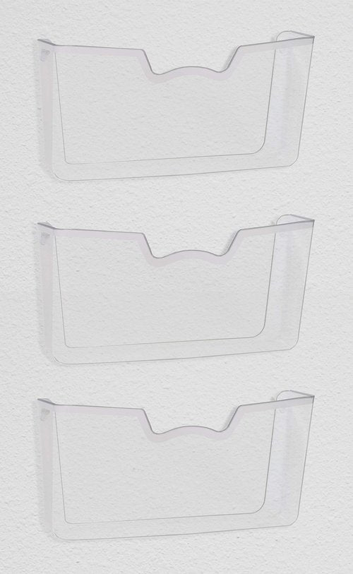 Simple Houseware Clear Single Pocket Wall Mount for Hanging File Holder, 3 Packs