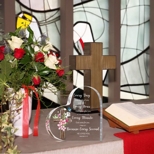 Acrylic Christian Gifts for Women Inspirational Religious Scripture Gifts with Bible Verse Prayers for Women Men Friends Valentines Birthday (Classic Style)