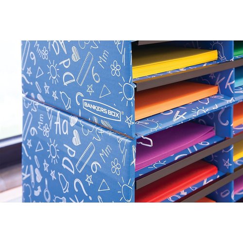 Bankers Box Classroom Collection 10-Compartment Mail Sorters, 19.5" x 12.375", Blue (3384201)