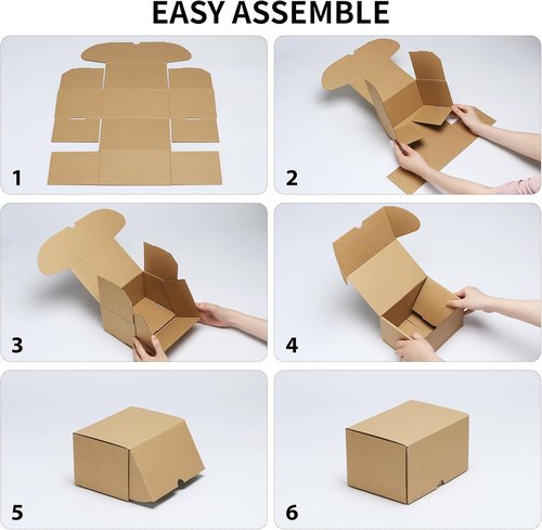 RLAVBL Shipping Boxes - 12x9x6 Brown Corrugated Cardboard Mailer Set of 15 for Packing & Mailing