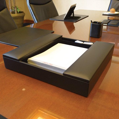 Dacasso Conference Room Organizer, Black 17.625L x 17W x 4H in