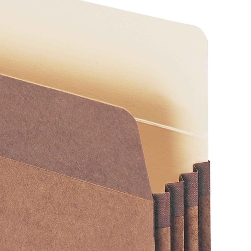 Smead 100% Recycled File Pocket, Straight-Cut Tab, 3-1/2" Expansion, Letter Size, Redrope, 25 per Box (73205)