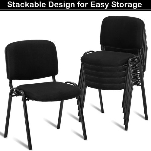 VINGLI Waiting Room Chairs, 5-Pack Black Mesh Church Chairs Conference Room Chairs Stackable Armless Chairs, Office Guest Chairs & Reception Chairs Stacking Chairs for Meeting Room, Office Lobby