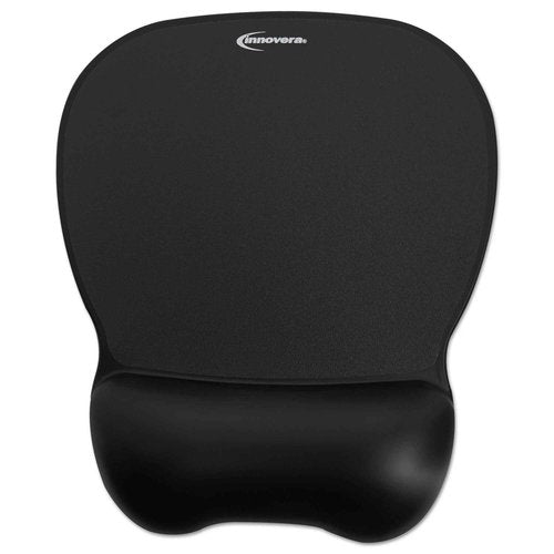 Innovera 51450 Gel Mouse Pad w/Wrist Rest Nonskid Base 8-1/4 x 9-5/8 Black (Pack of 3)