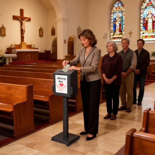 Heavy Duty Metal Suggestion Box - Locking Floor Standing Donation & Ballot Box | Secure Design with Sign Holder