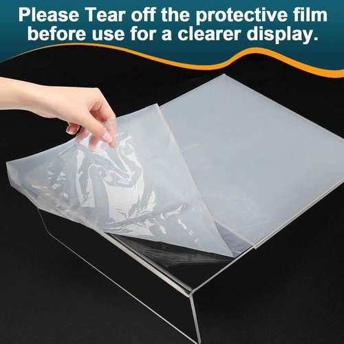 12 Pack Acrylic Sign Holder 8.5x11 Inches, Clear Plastic Table Paper Display Stand, L-Shape Vertical Menu Holder Stand, Clear Picture Photo Flyer Display Stand for Restaurants, Store, Office Desktop