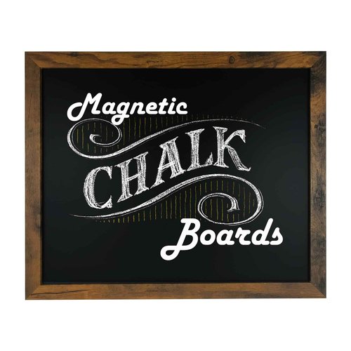 Loddie Doddie Chalkboard Calendar & Sign - 18 x 22 in. Rustic Wood Frame - Stain Resistant Surface & Magnetic Finish - Wall-Mount Chalk Board for Kitchen, Office & Kids