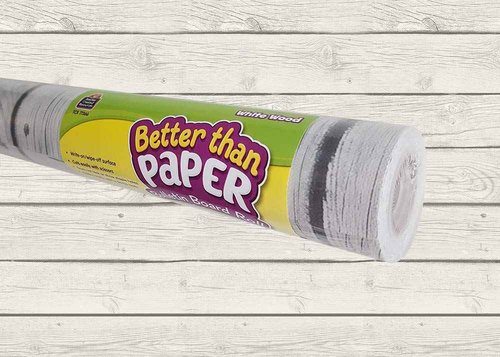 Teacher Created Resources Better Than Paper Bulletin Board Roll, Black - 77314 & White Wood Better Than Paper Bulletin Board Roll