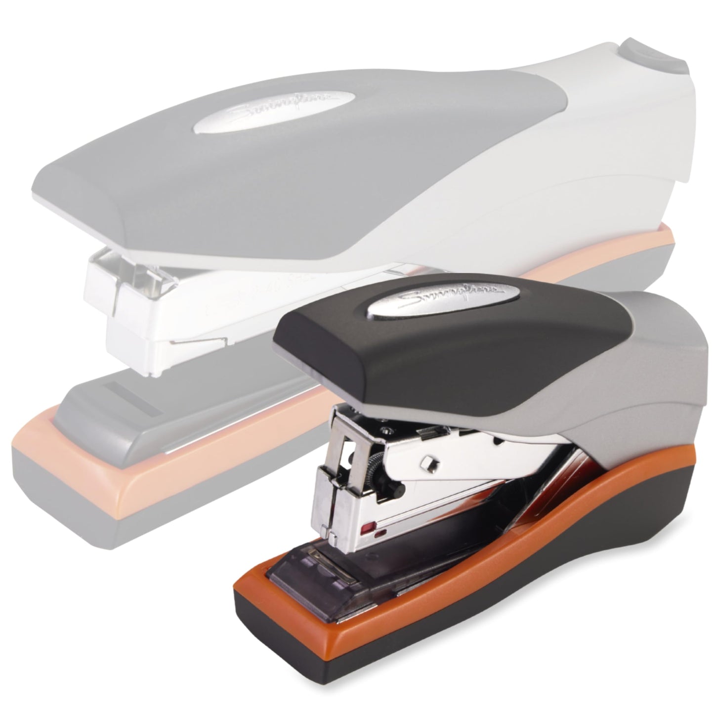 Swingline Stapler, 40 Sheet Capacity, Optima 40, Jam Free, Reduced Effort, Compact, Soft Grip, Metal, Orange, Silver and Black (87842)
