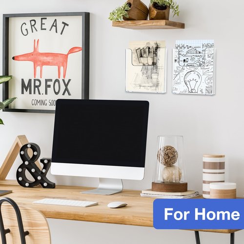 Wonderjune 12 Pack Brochure Holder Wall Mount 6 x 9 Inches Acrylic Literature Brochure Holder Clear Flyer Wall Display Stand for Pamphlet Magazine Booklets Mail Paper Document Post