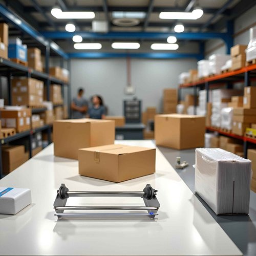 Table Stretch Film Dispenser Packing Machine, Stainless Steel Manual Commercial Wrapping Dispenser with Cutter, Suit for Film Within 19.7 inches Width