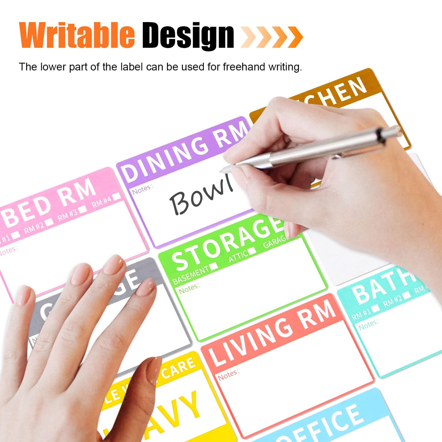 Azureal 540 PCS Moving Labels, 10 Color Coded Moving Stickers Including Fragile, Heavy and Blank Labels, 2'' x 3'' Packing Labels for Moving Boxes, Moving Supplies, Wardrobe Boxes, Apartment Sticker